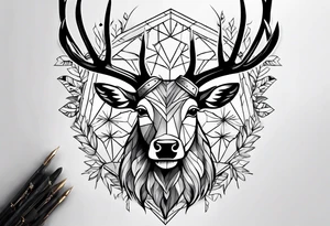 panache de chevreuil et sapinage tattoo idea