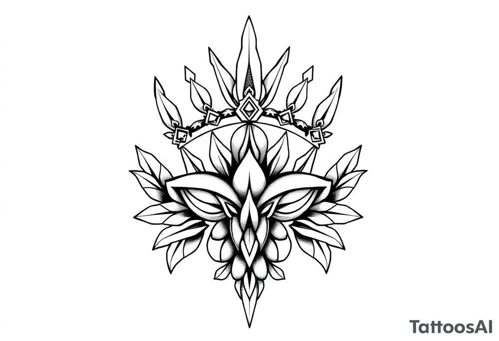 powerful majestic crown pineapple vagina, and anus tattoo idea