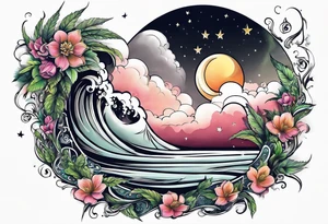 weed golf #2 the moon (arm sleeve) tattoo idea