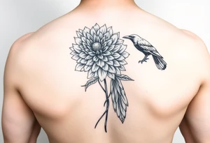 chrysanthemum and crow tattoo idea