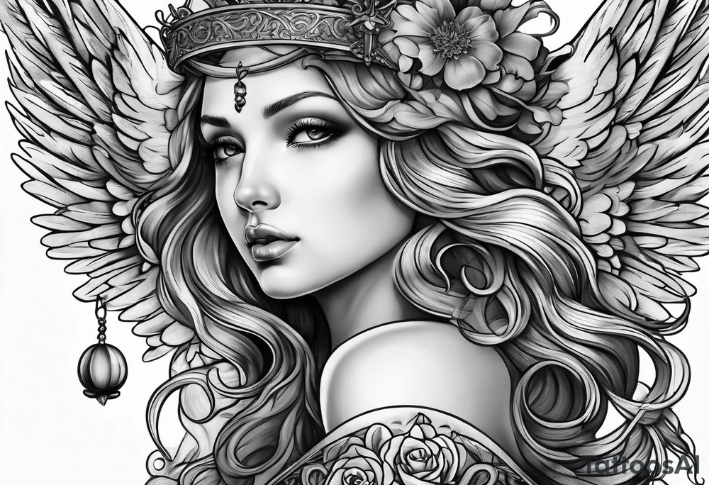 Angel, acorn tattoo idea