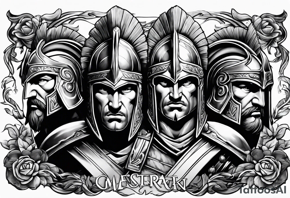 greek spartan warriors tattoo idea