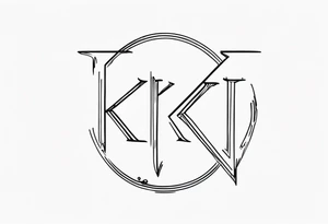 Stamp Tattoo with Initials K and J tattoo idea