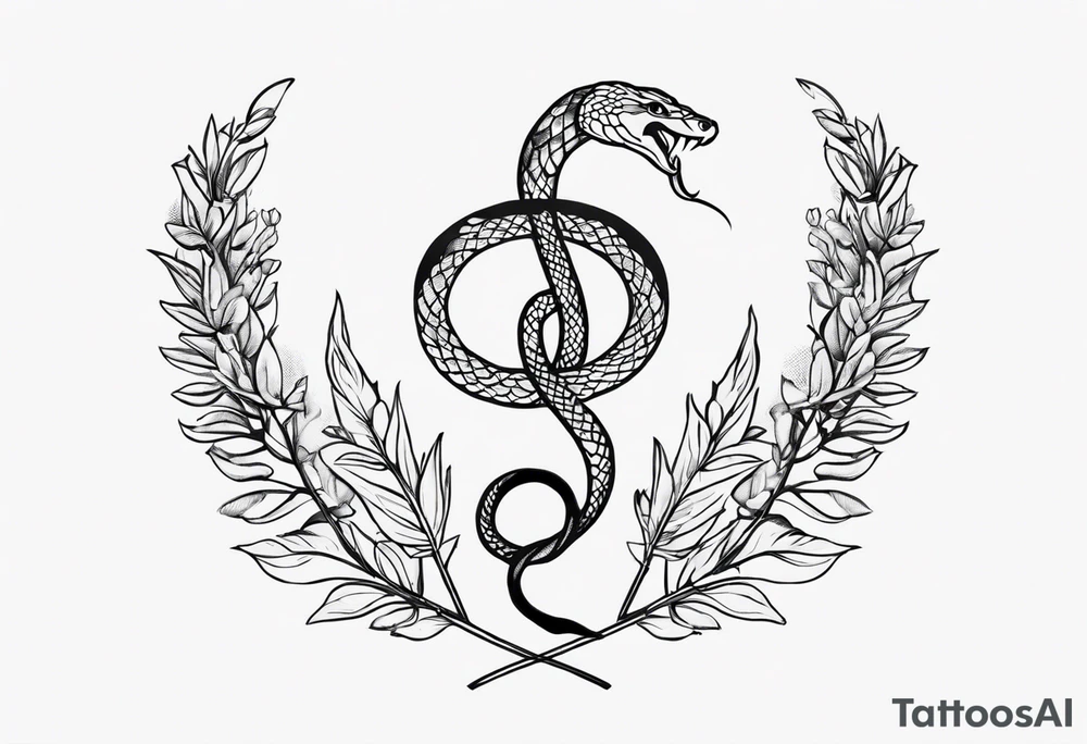 WING, SNAKE, LAUREL WREATH AND tattoo idea