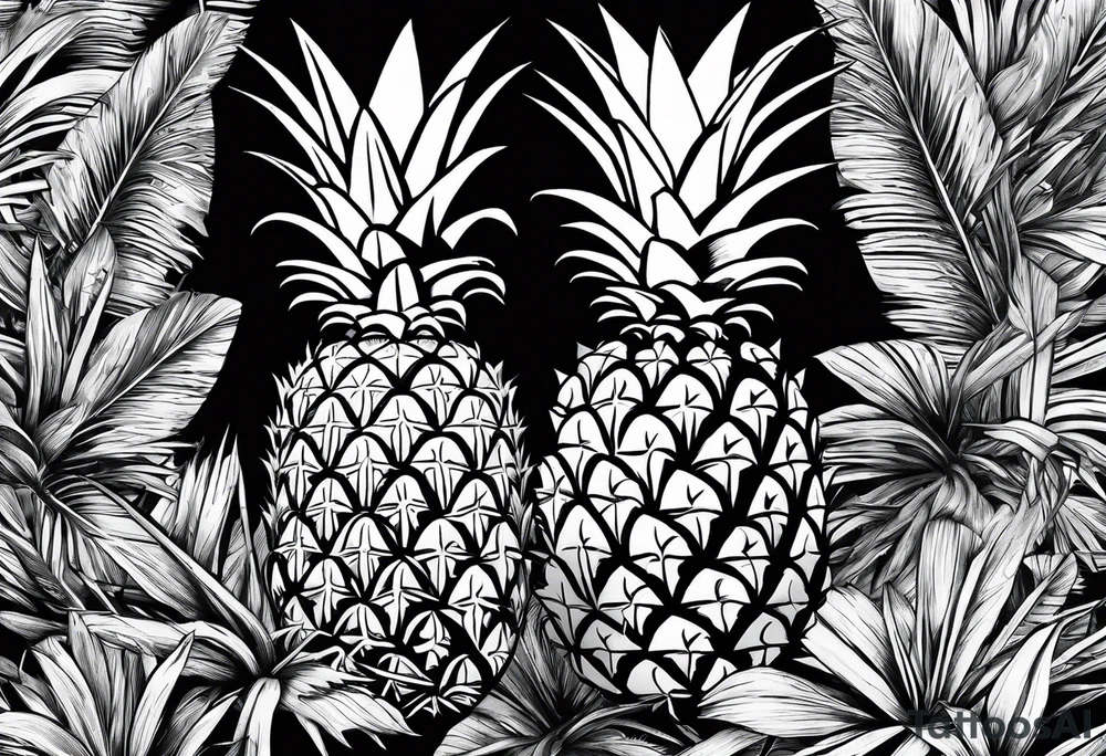 Pineapple with the letters “KYDF” on it tattoo idea