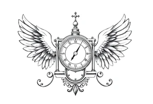 Slot machine with compass and clock with angel wings tattoo idea