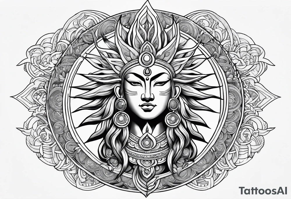 Sun god Amartarasu tattoo idea