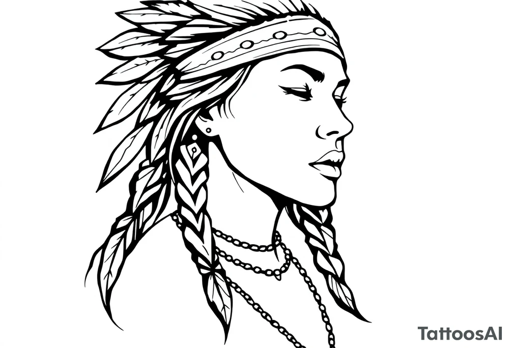 Native American female tattoo idea