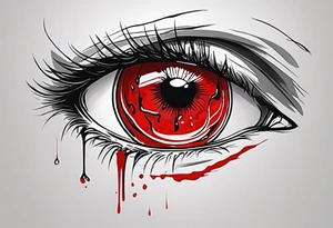 Bloody tear flow from eye sleeve tattoo tattoo idea