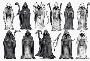 asian grim reaper cloak tattoo idea