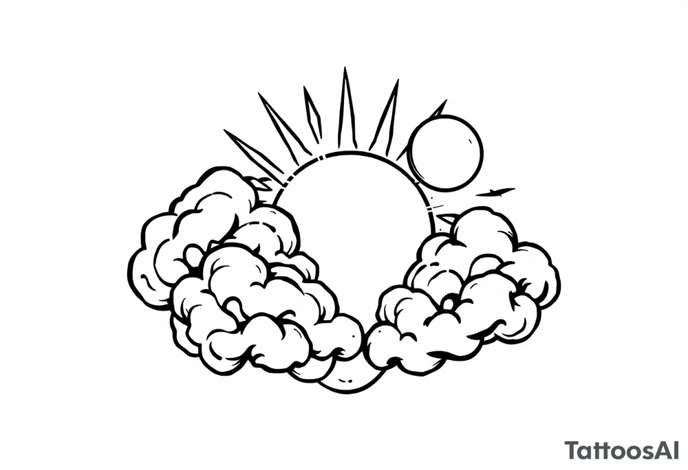 The clouds, the sun, and the moon tattoo idea