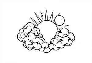The clouds, the sun, and the moon tattoo idea
