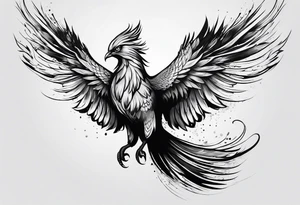 Phoenix bird flying sideways and fading away

, tattoo idea