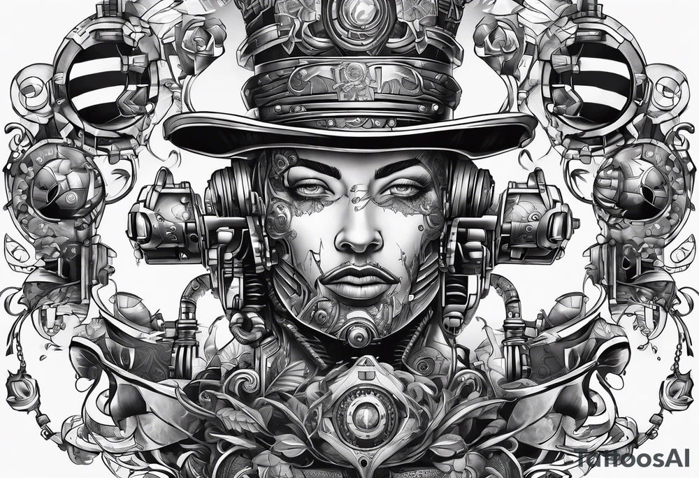 Robotic Cyber criminal tattoo idea
