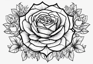 Um leão com rosas tattoo idea