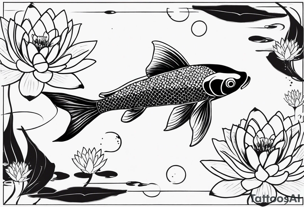 Koi fish and water lilies. tattoo idea