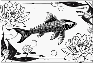 Koi fish and water lilies. tattoo idea