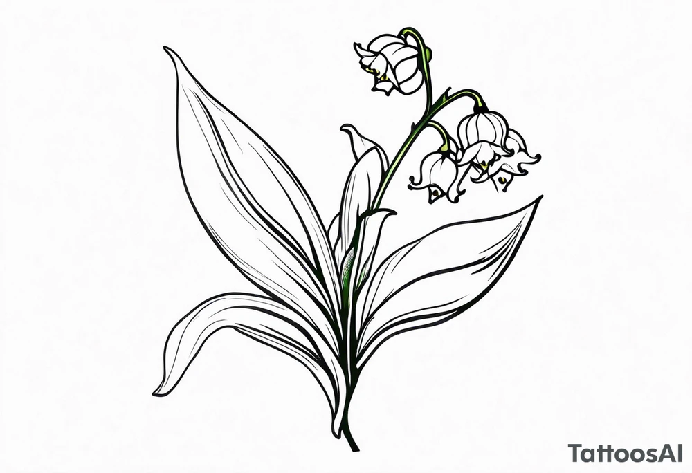 Lily of the valley with a fairy resting on it tattoo idea