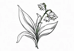 Lily of the valley with a fairy resting on it tattoo idea