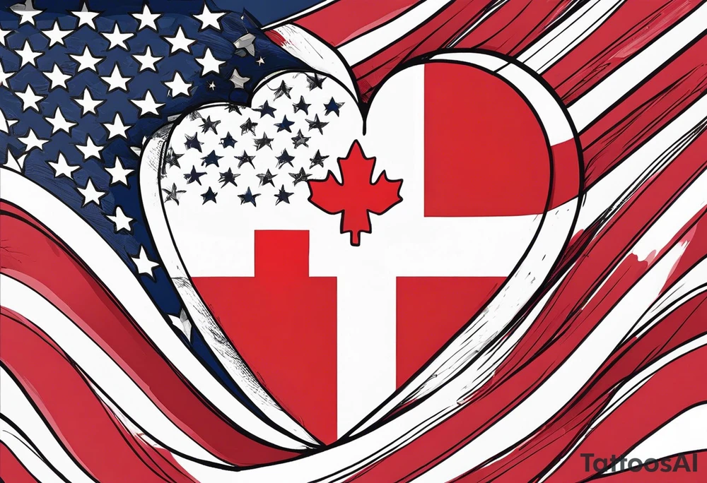 Make a tattoo an american and swiss flag mixed together that demonstrates the love and pride of my origins tattoo idea
