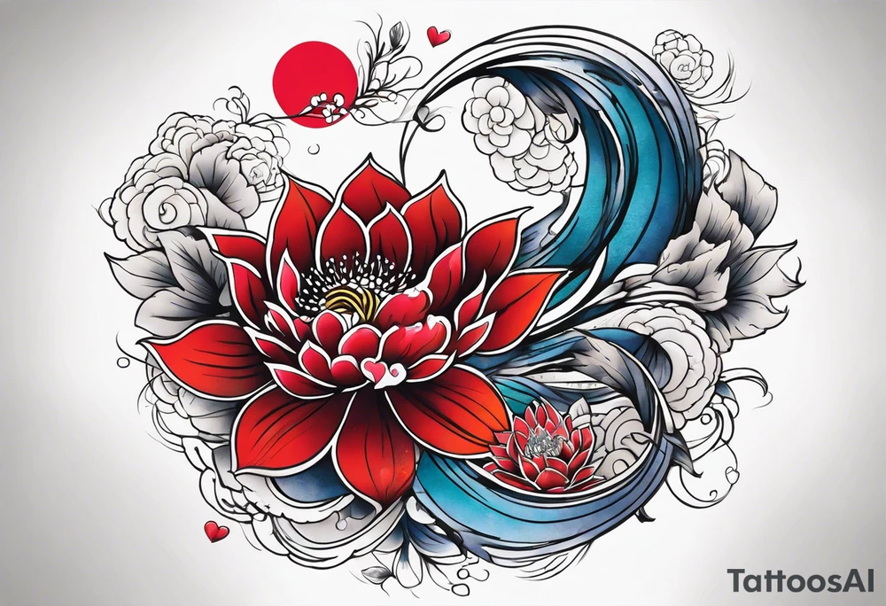 Half sleeve love design tattoo idea