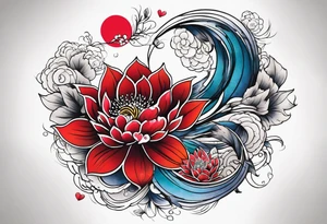 Half sleeve love design tattoo idea