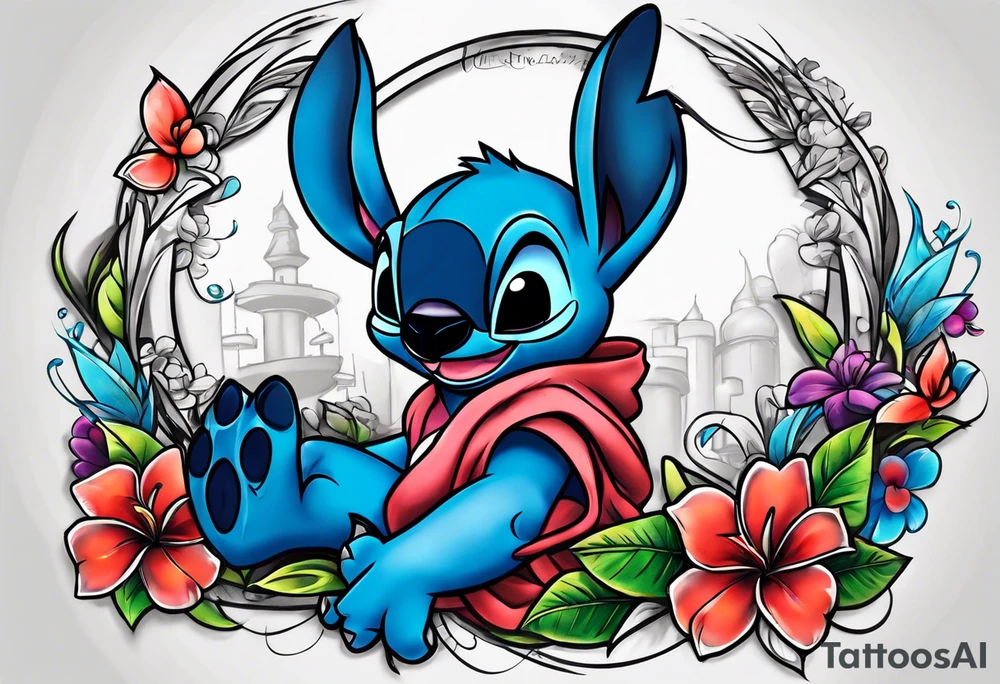 graffiti lilo and stitch tattoo idea