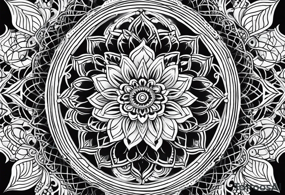 flower of life with henna pattern for sleeve tattoo idea flower of life with henna pattern for sleeve tattoo idea