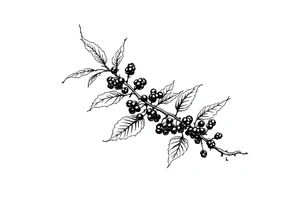 American traditional style Blackberry branch tattoo idea
