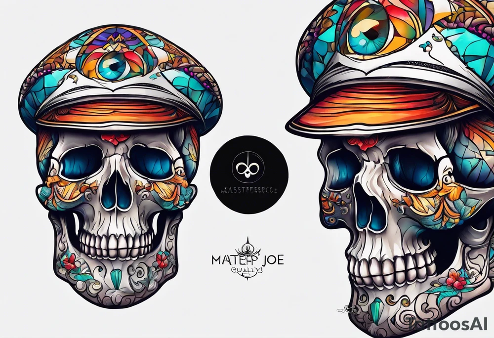 Third eye mushroom skull tattoo idea