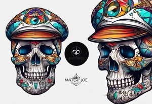 Third eye mushroom skull tattoo idea