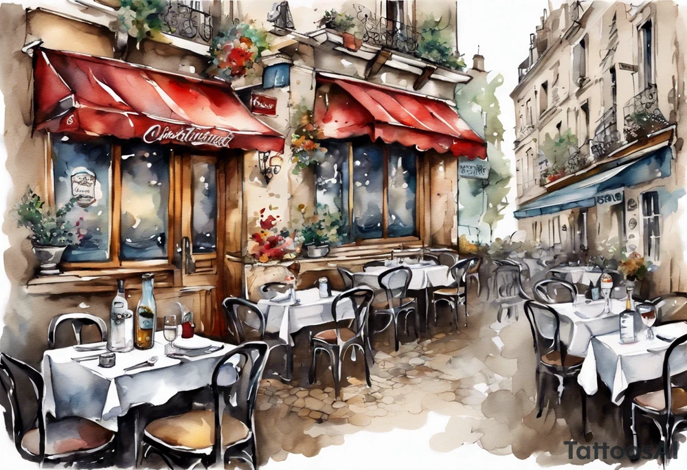 restaurant by Antoine Blanchard tattoo idea