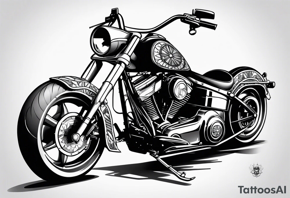 Chopper skull tattoo idea