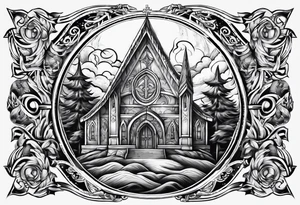 Valhalla word church tattoo idea