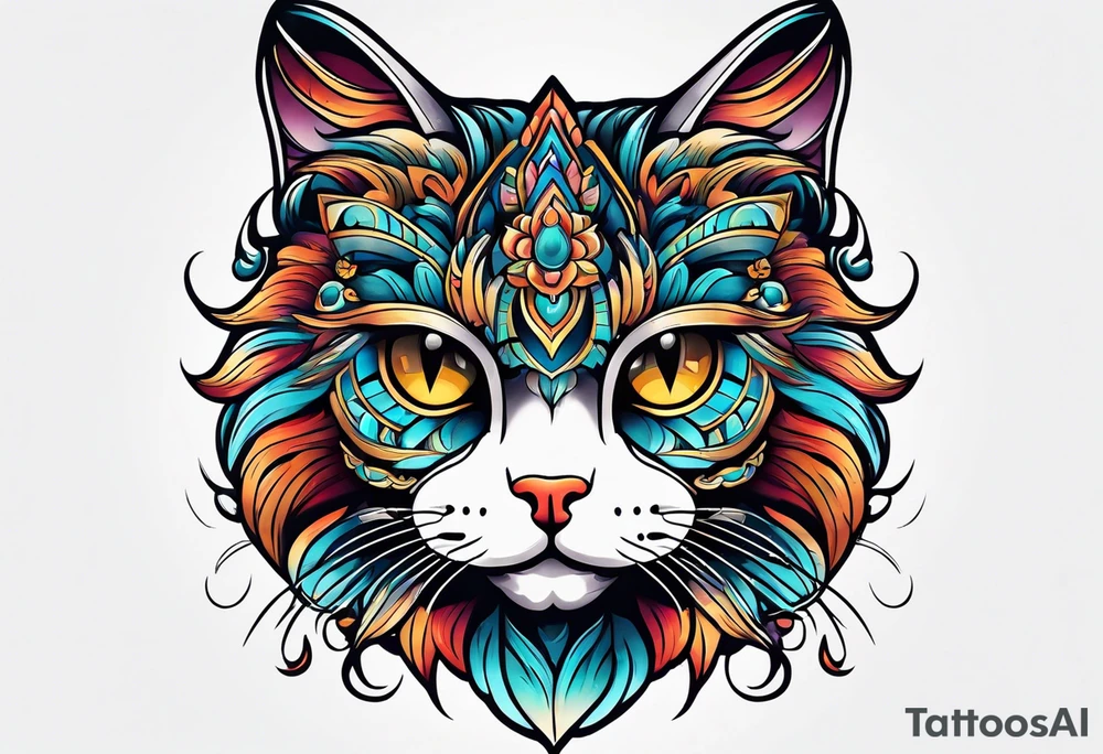 Cat face tattoo idea
