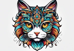 Cat face tattoo idea