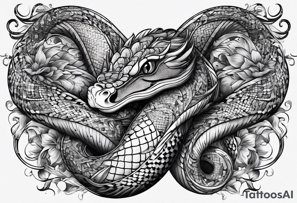 Schlange mit langen körper tattoo idea