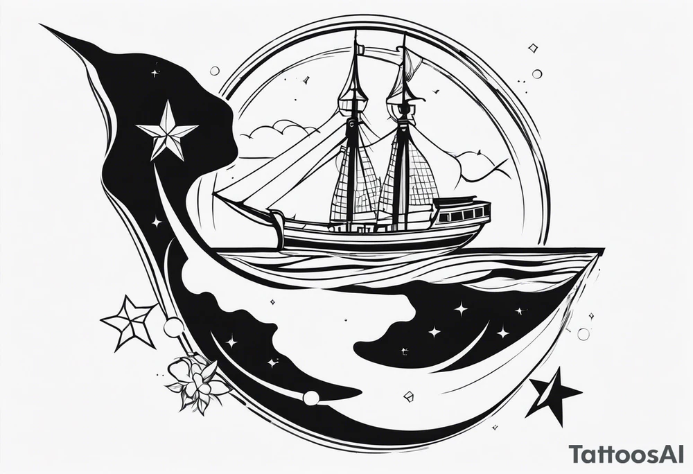 Minimalist flagship tattoo tattoo idea