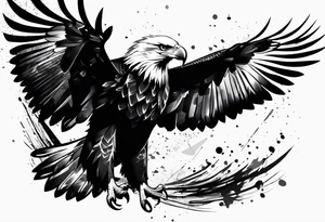 eagle trash polka tattoo idea