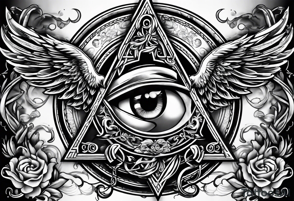 Masonic staff of caduceus tattoo idea