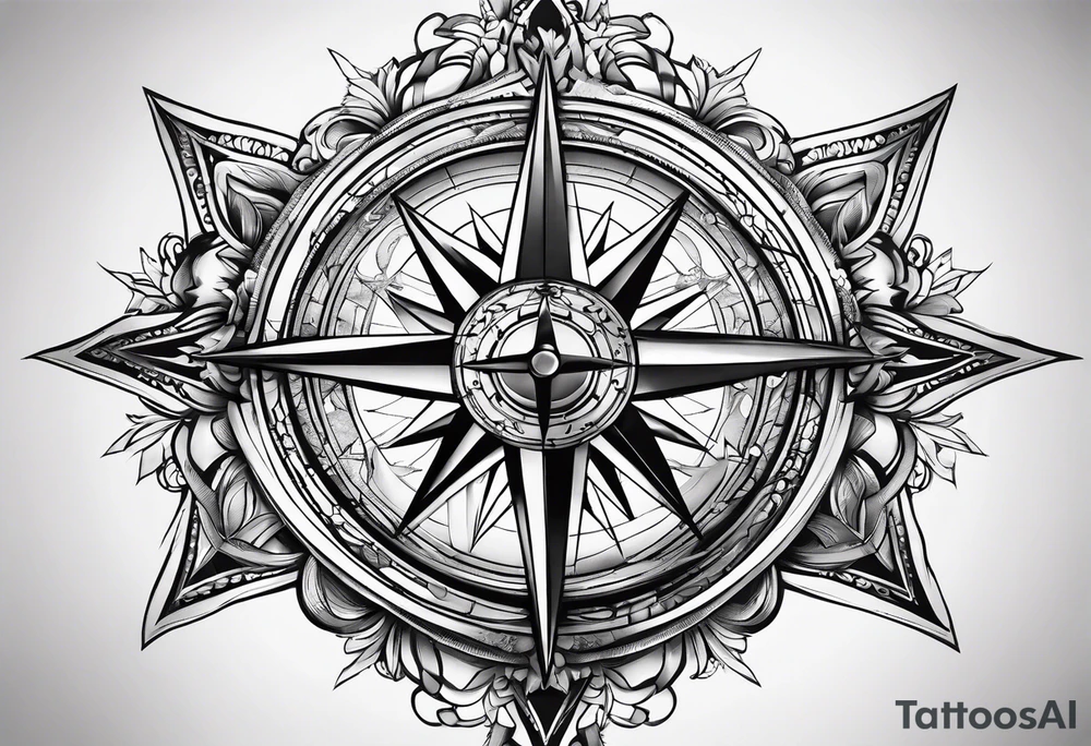 Compass stars tattoo idea
