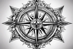 Compass stars tattoo idea