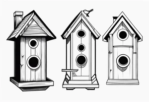 Outline of a birdhouse tattoo idea