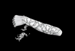 Ethereal Celestial dreamy swirling intergalactic space clouds daintily flowing like light wispy smoke tattoo idea