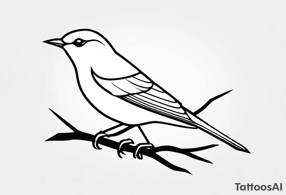 small bird outline minimal detail tattoo idea