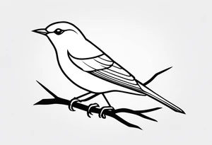 small bird outline minimal detail tattoo idea