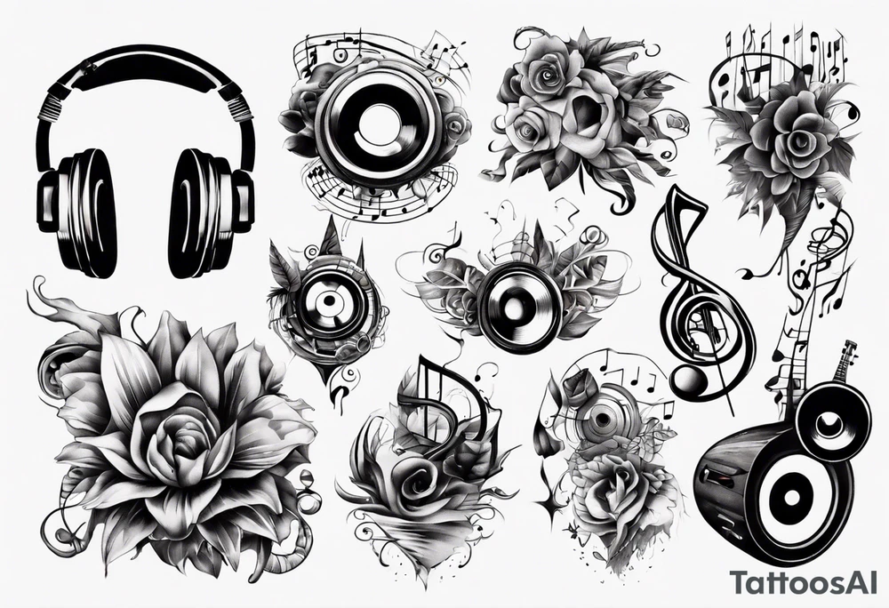 music sound tattoo idea