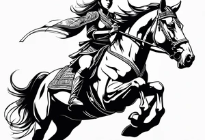 Horse samurai girl tattoo idea