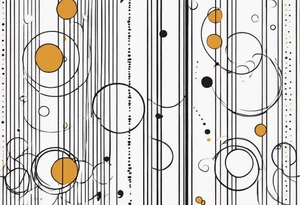 vertical lines with circles and dots tattoo idea