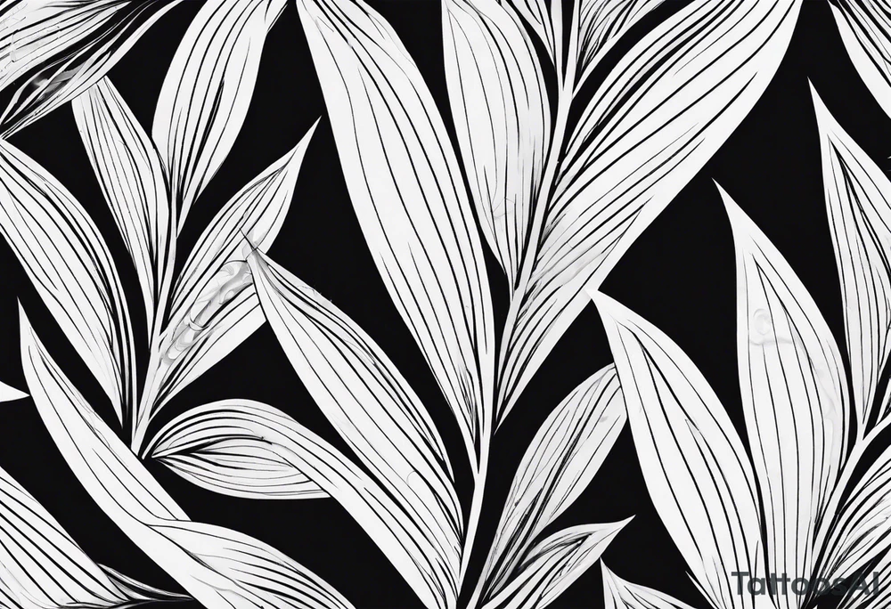 swirly leaves, minimalist, smooth tattoo idea